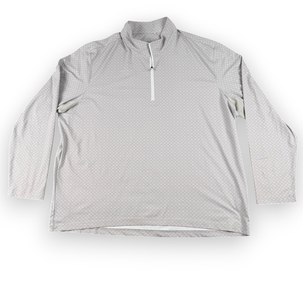San Soleil SolTek ICE 1/4 Zip Pullover Men XL Gray Geometric UV50 Sun Protection